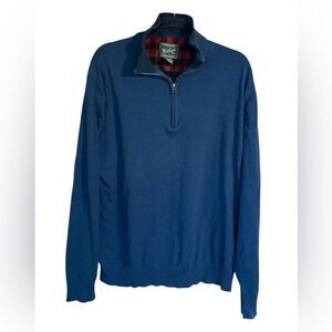 Woolrich Men's 1/4 Zip Sweater Pullover Navy Blue Size X-Large. Cotton Blend